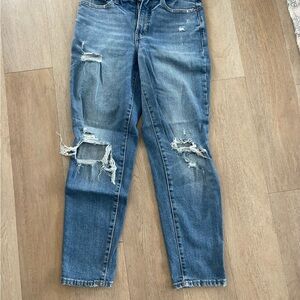 Distressed Blue Jeans